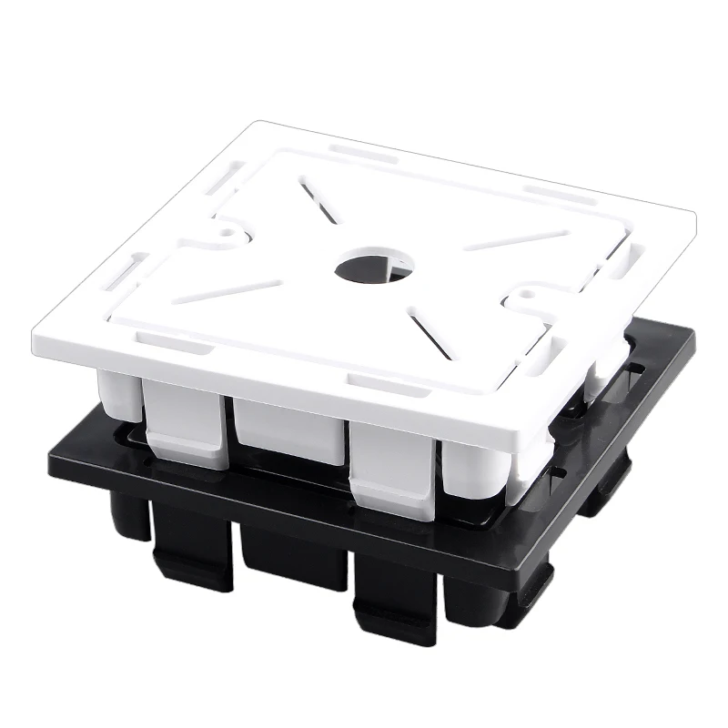 86 Embedded Concave Square Wire Box with Hidden Bottom Groove Plastic Bottom Socket for Kitchen Use