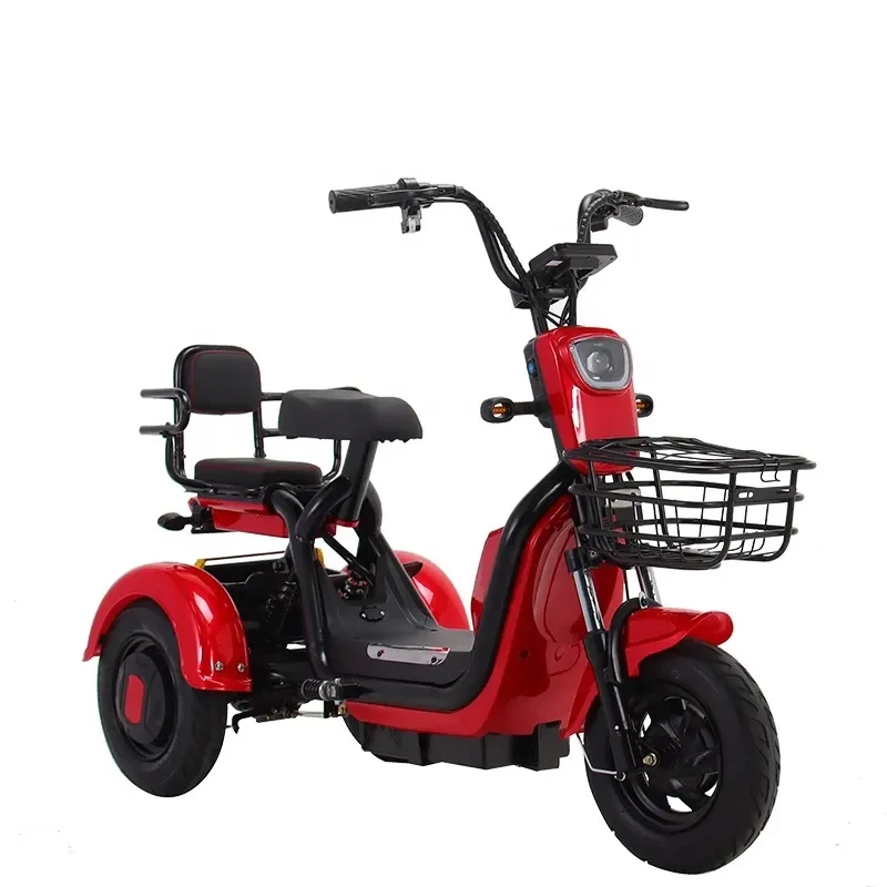 Comfortable armrest high quality material basket electric tricycle bikes