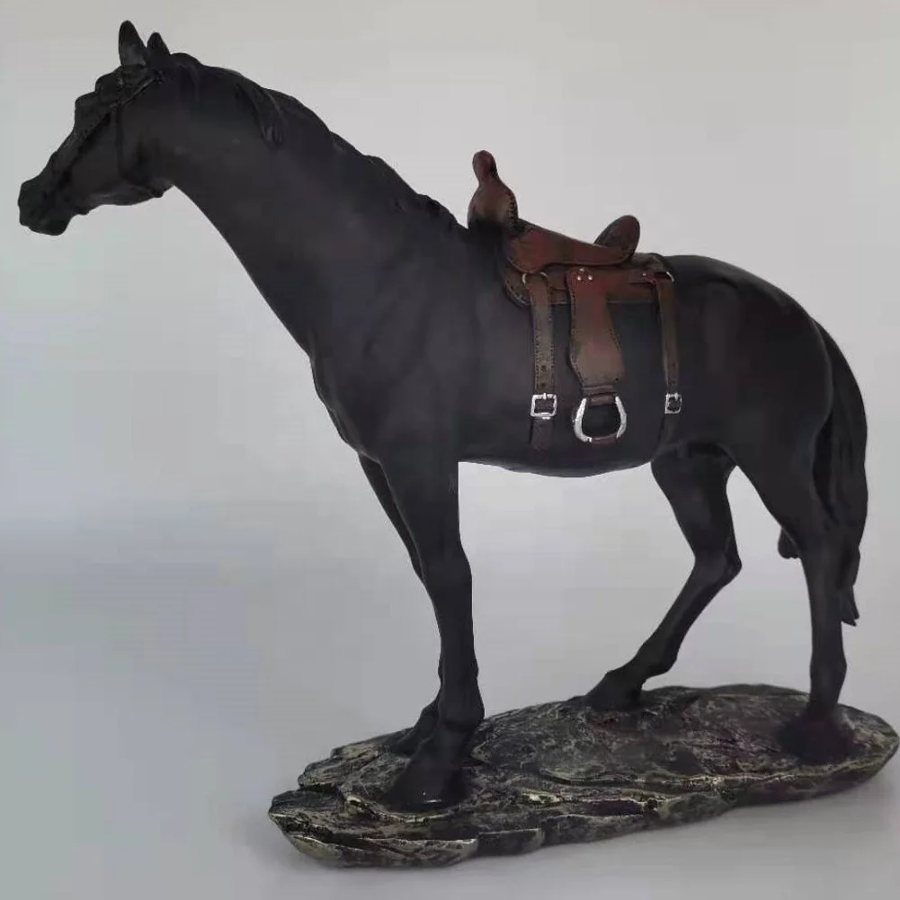 resin decorative brass white black horse figurine carousel horse figurines for table decoration