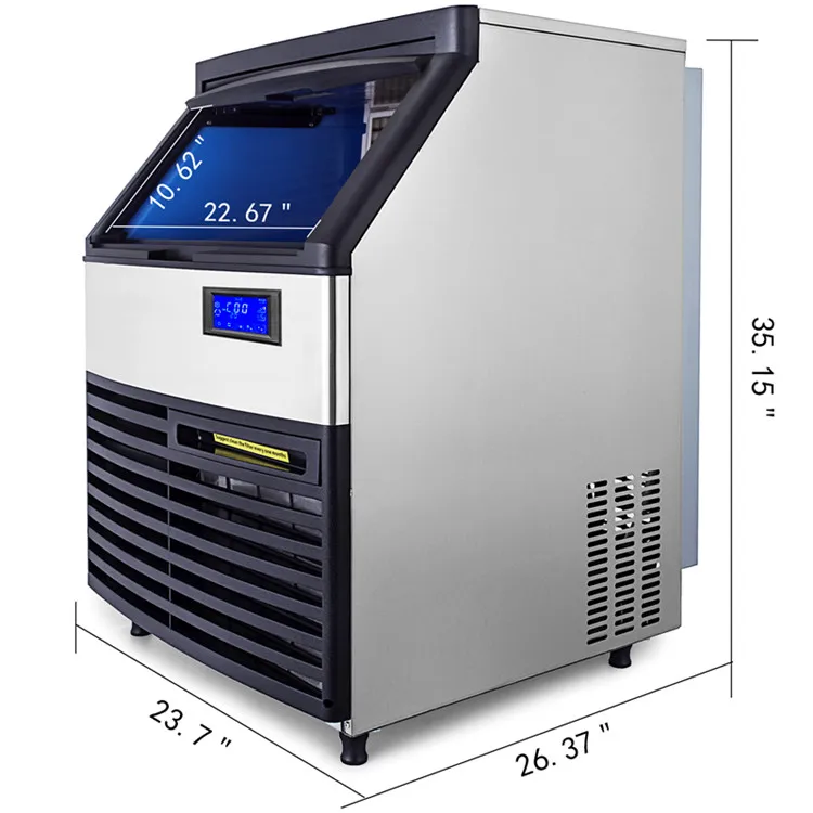 Stainless Steel+ABS Ice maker machine 200kg commercial cube ice machine portable ice maker