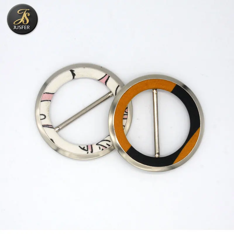 1.5 inch round buckle with ring fabric belt buckle