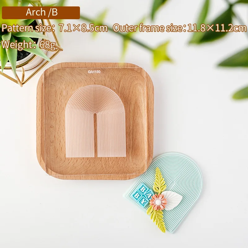 2024 Rainbow Wedding Arch Plastic 3D Custom Cookie Cutters Acrylic Fondant Embosser Stamp for Baking