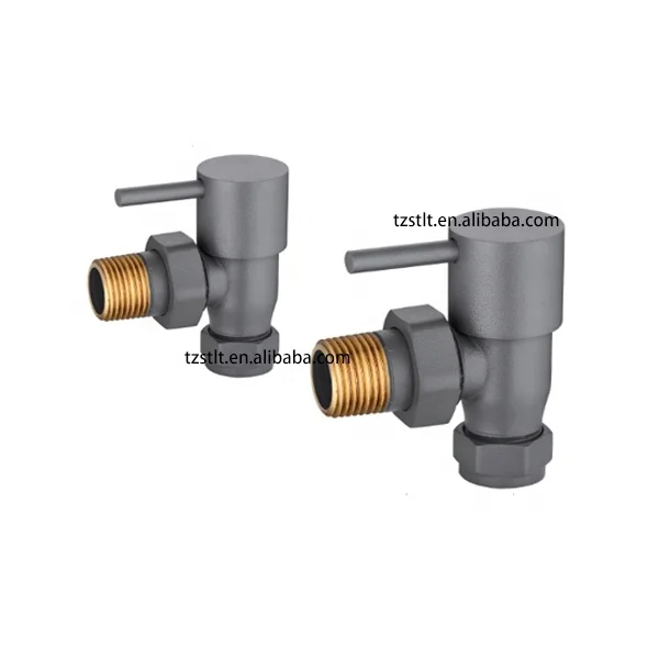 Europe type 15mmx1/2'Angle Thermostatic Radiator Valve with Black Finishing color