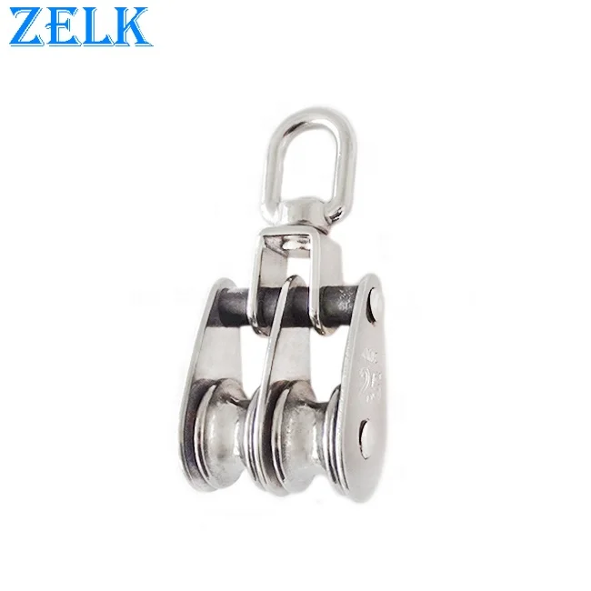 Stainless Steel Swivel Pulley Block Double Sheave