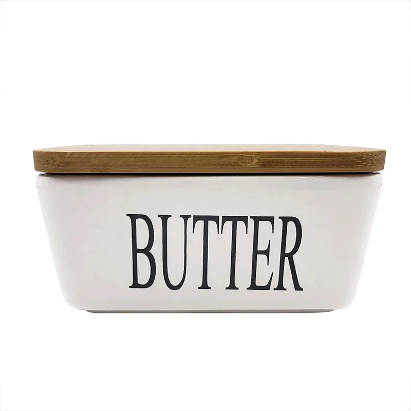 Airtight Porcelain Container Butter Dish Holds Up to 2 Sticks of butter