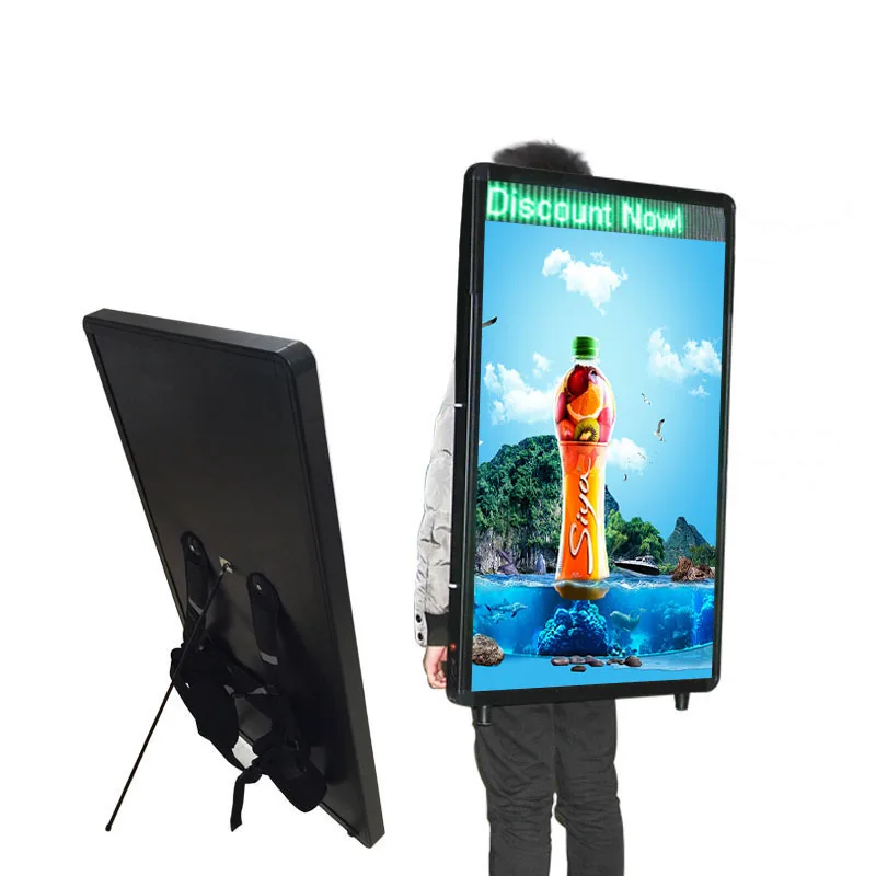 High quality LED wallking backpack light box billboard with new model Advertising LED Screen