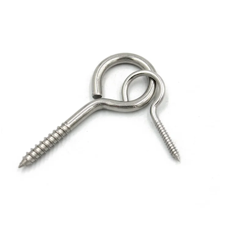 China fasteners SS304  Eyescrew Eyebolt Hook  Open Eye Screws Hook