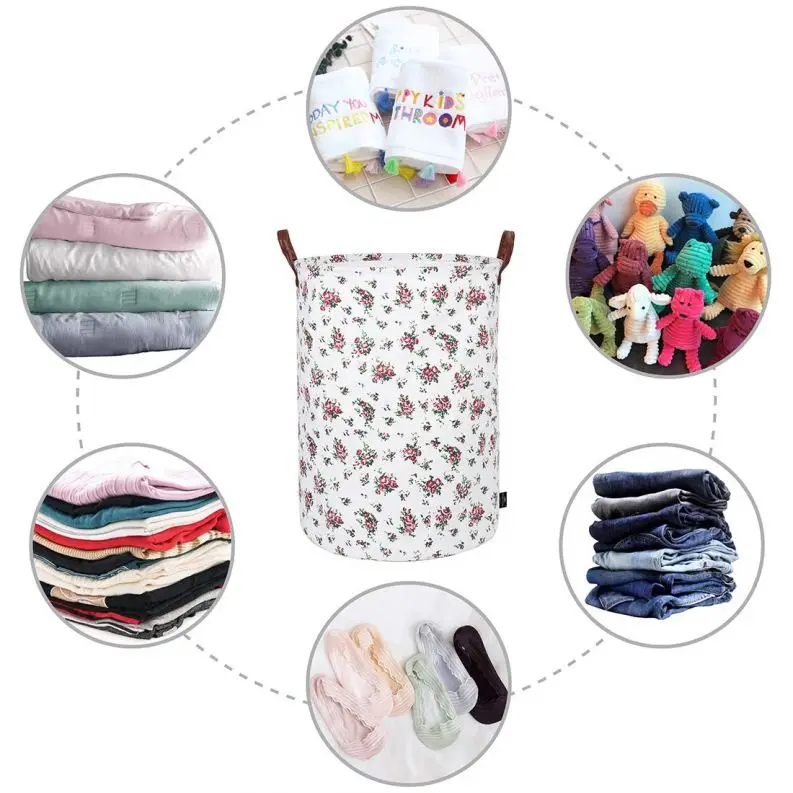 Collapsible Large Rolling Storage Laundry Basket With Lid