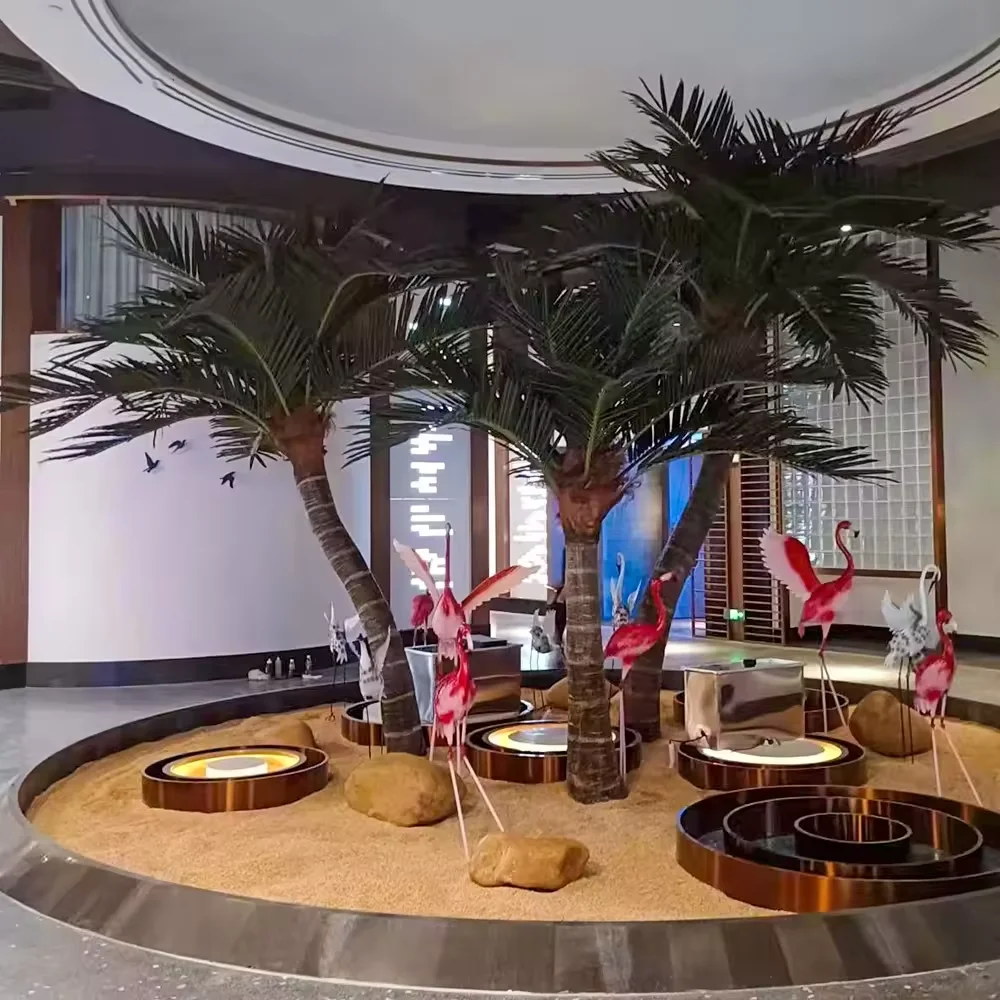 Artificial Lighted Palm Trees Sale: Waterproof IP65 simulation coconut Trees fake big tree for Outdoor Landscaping