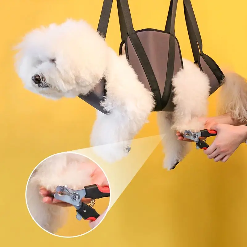 Pet Grooming Hammock Helper Dog Cat Hammock Harness With Scissors Comb Nail File Hanging Strap Kit