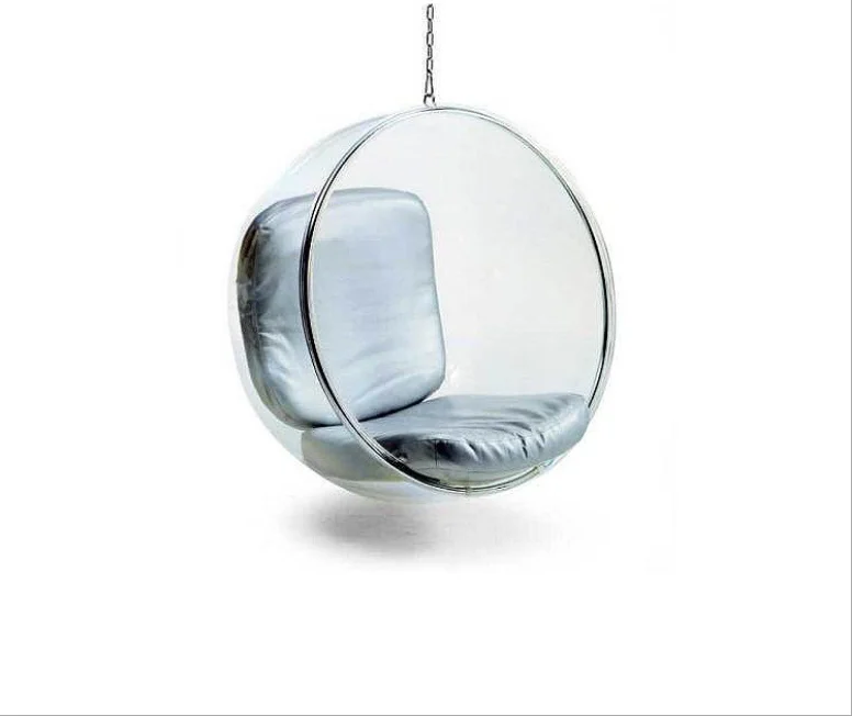 Fashionable Round Swivel clear Acrylic Bubble Chair With Stand in Silver Cushion Outdoor high-quality waterproof thick single