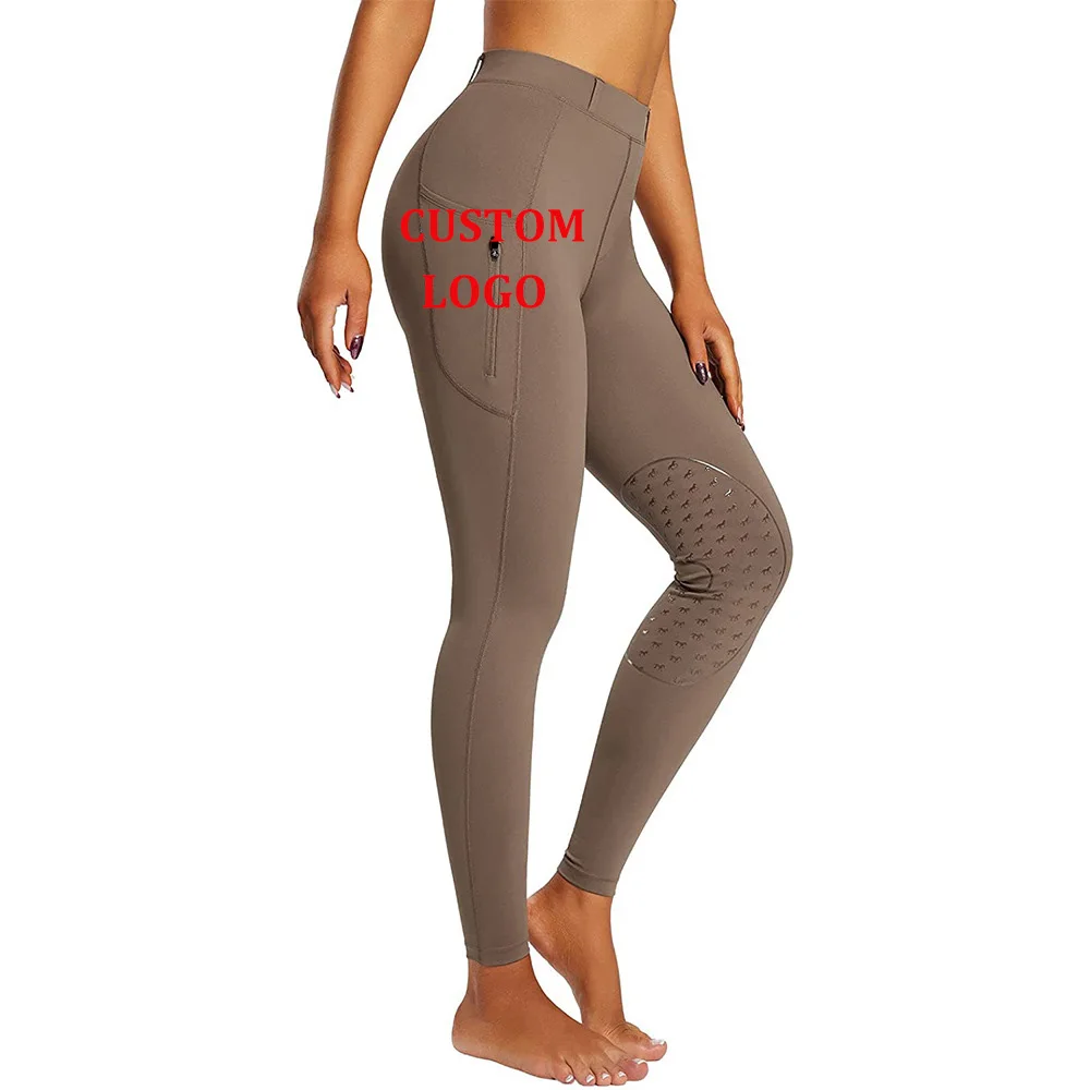 High Quality Fast Dry Custom Logo Print Breedery 4-Way Stretch Base Layer Silicone Riding Pantsches Breeches Equestrian Clothing