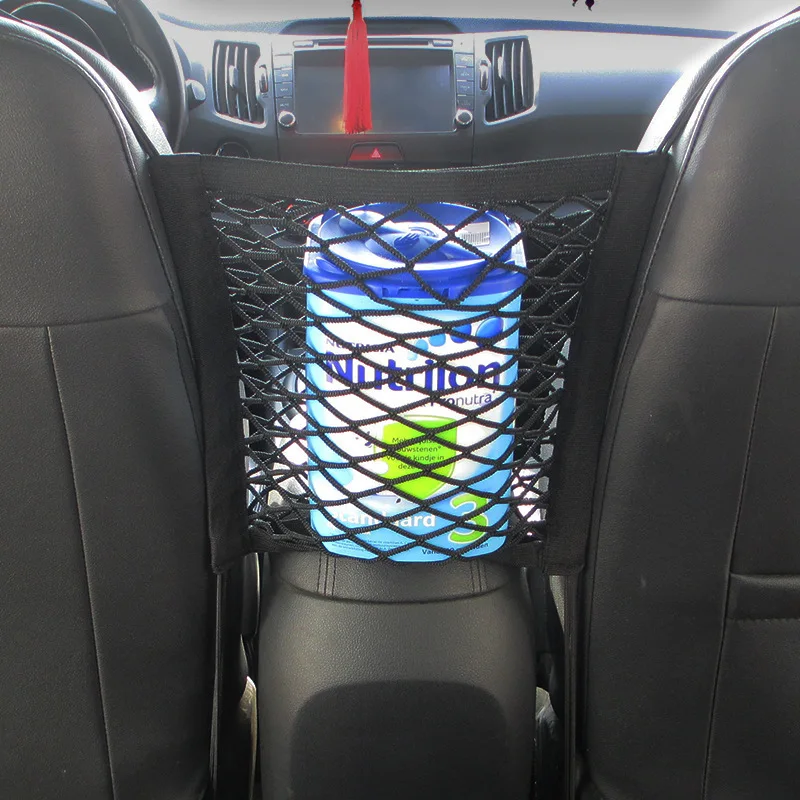 Car Storage Mesh Bag Seat Organizer Pocket Elastic Net Bag Thickened Storage Holder Bag Low MOQ Two Layers