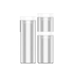 Kitchen Spice Jar Glass Food Storage Canister Set With Plastic Airtight Lid Vacuum Container