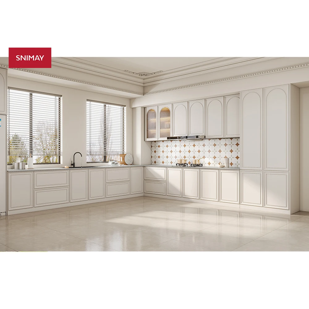 Snimay Wholesale Pieces Modern Designs White Color Full Set Style Kitchen Storage Furniture Solid Wood Shaker Kitchen Cabinets