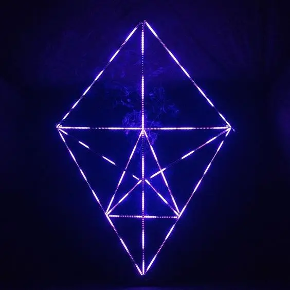 Led Rain 1M meteor light DMX 3D RGBW pixel tube for nightclub stage DJ booth geometry lighting programable by Artnet controller