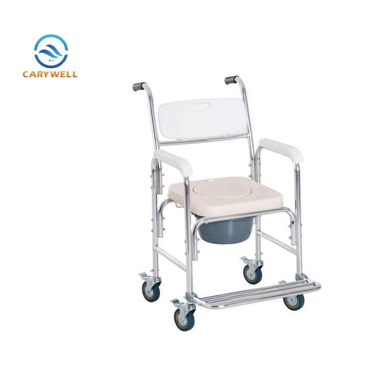 Medical Supply Hotsale Bathroom Commode Wheelchair Aluminum Commode Chair