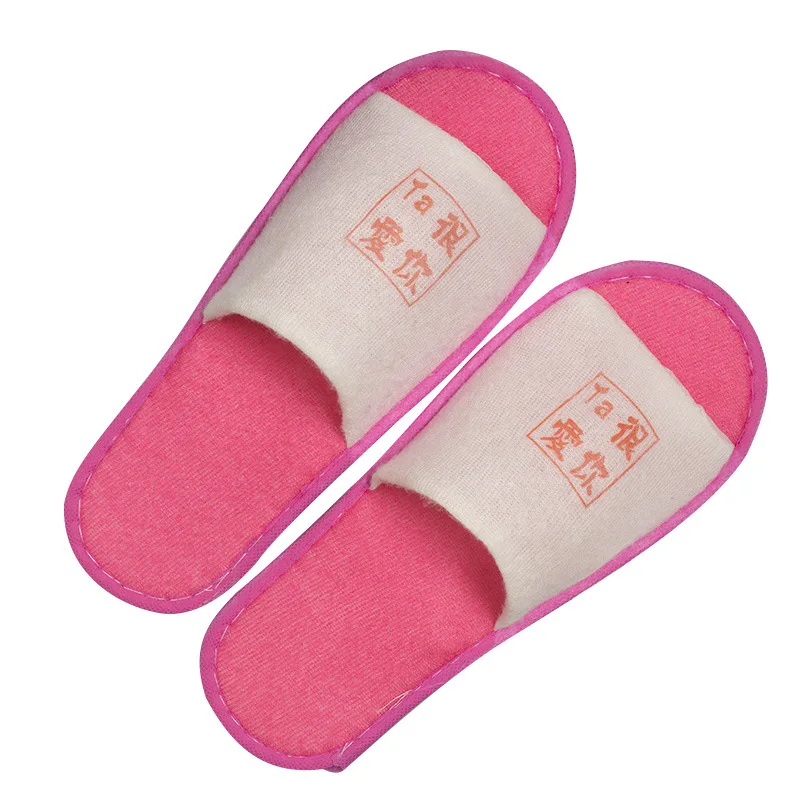 Custom hotel white slippers guest room disposable travel slippers