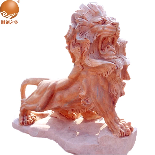 Hand carved marble statue life size lion statue outdoor lion statue for sale