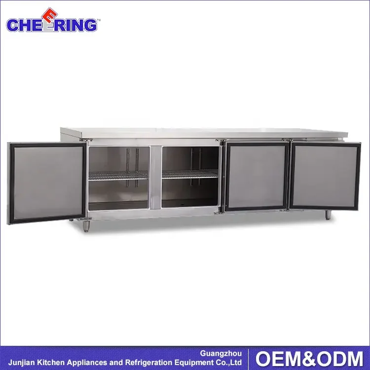 3 Door Commercial Refrigerator Bench Fridge Worktable Bench Freezer Refrigerator Cooler Kitchen Fridge Under Counter Chiller