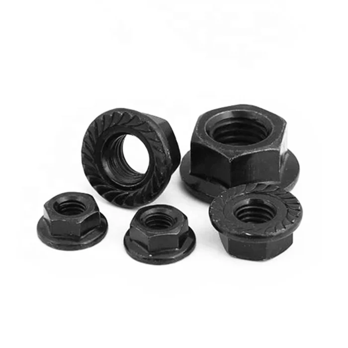 DIN 6923 ISO 4161 класс 8 10 9 черная Фланцевая гайка из углеродистой стали