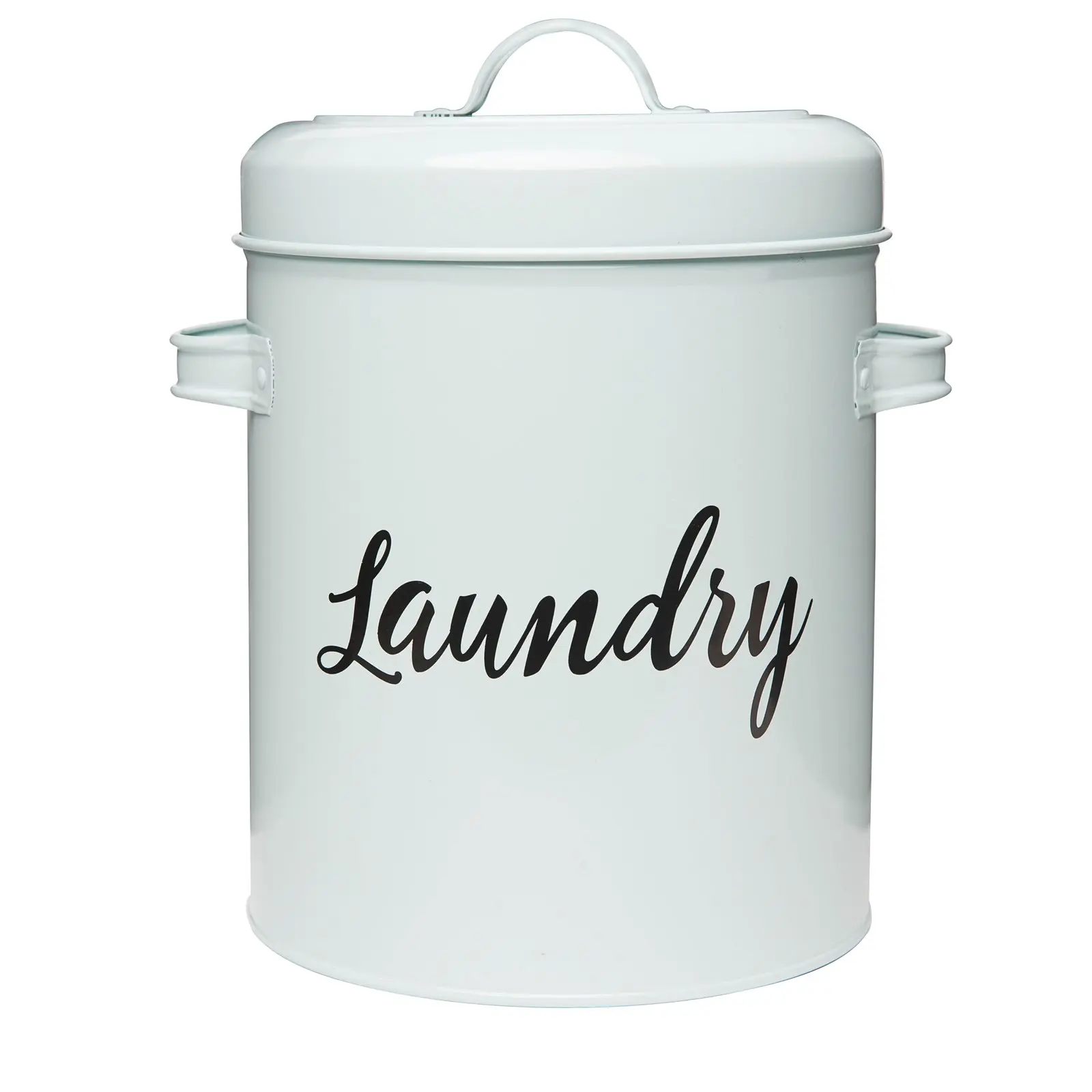 Farmhouse Decor Metal Canister Laundry Detergent Storage Tin With Handles