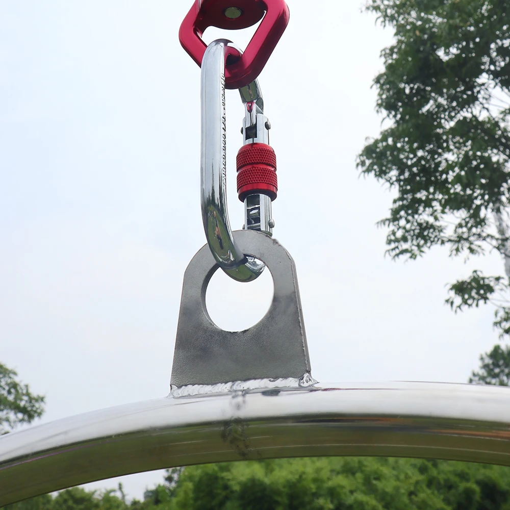 Professional Aerial Lyra Hoop 1 Tab 600KGS Stainless Steel 90cm Single Point Aerial Hoop for Circus Acrobatics Performance