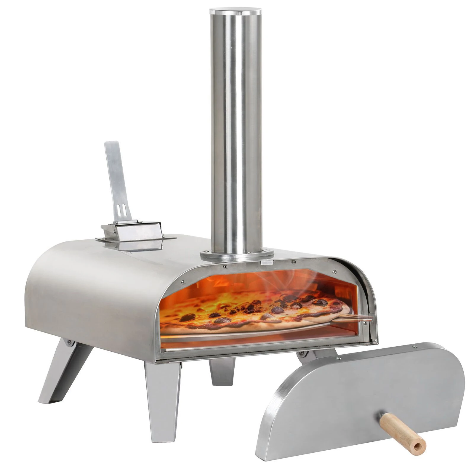 High Quality Stainless Steel Wood Pellet Pizza Oven Wood Fired Pizza Maker Pizza Grill