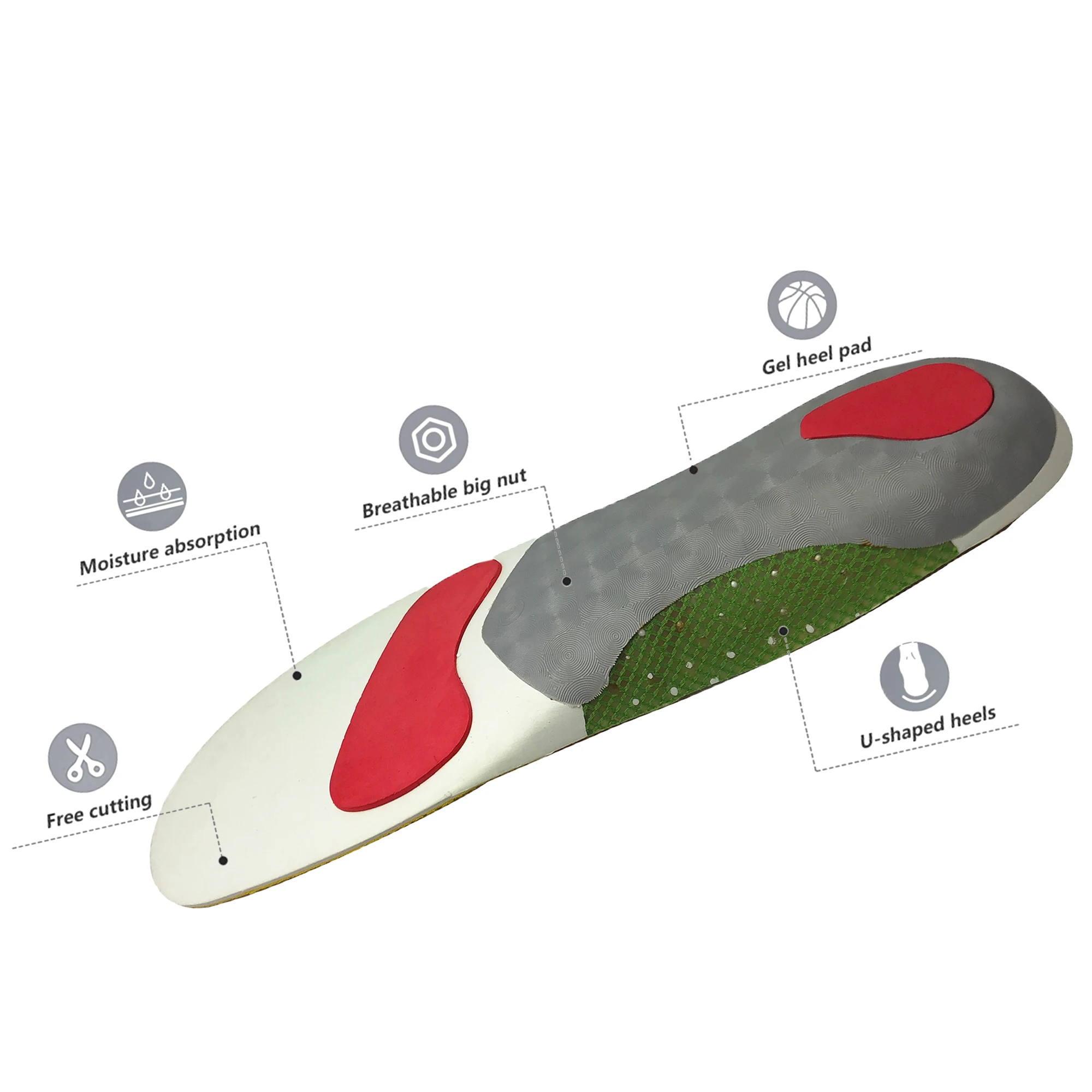 orthopedic insole for plantar fasciitis silicone height increase insole