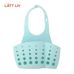 LATTLIV Wholesale Sponge Holder Hanging Movable Faucet Storage Gadget Organizer Drain Baskets Sponge Holder for Kitchen Sink