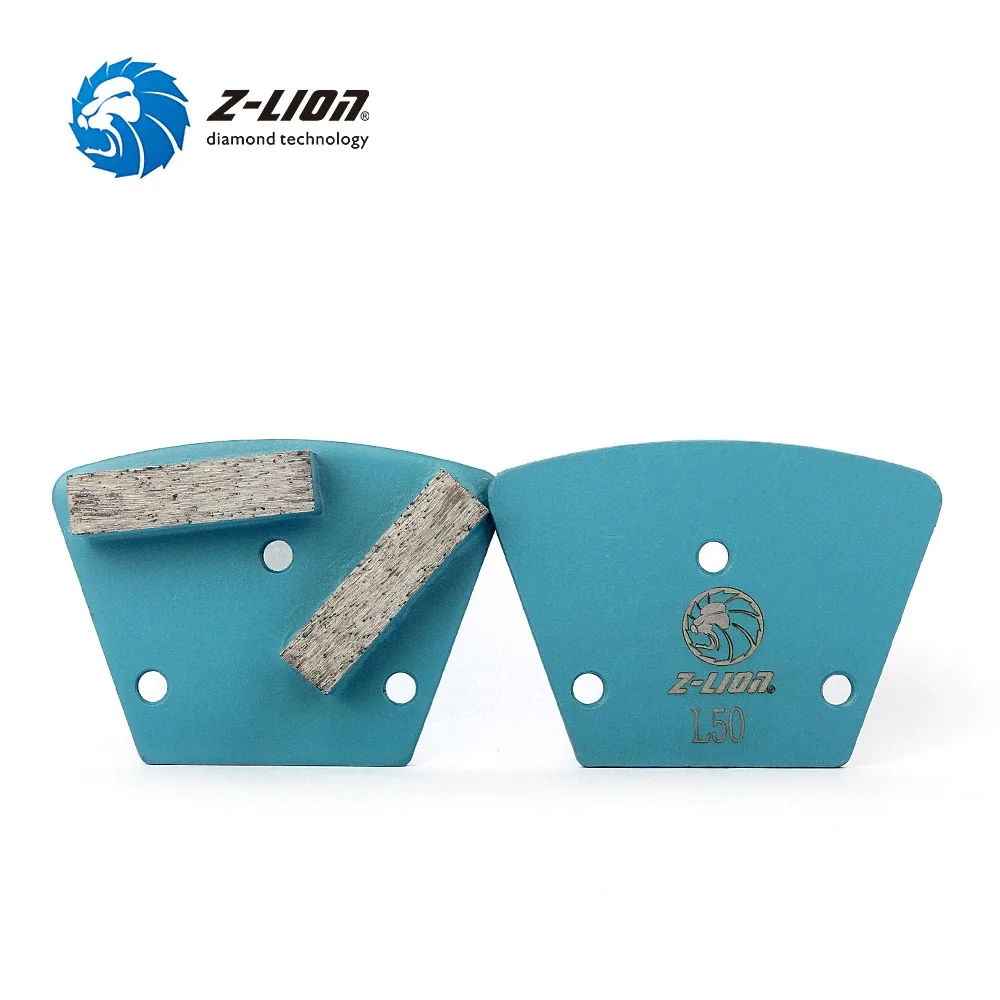 Z-LION 2 Segments Diamond Metal Bond Trapezoid Grinding Pad for Concrete Floor ZL-16L