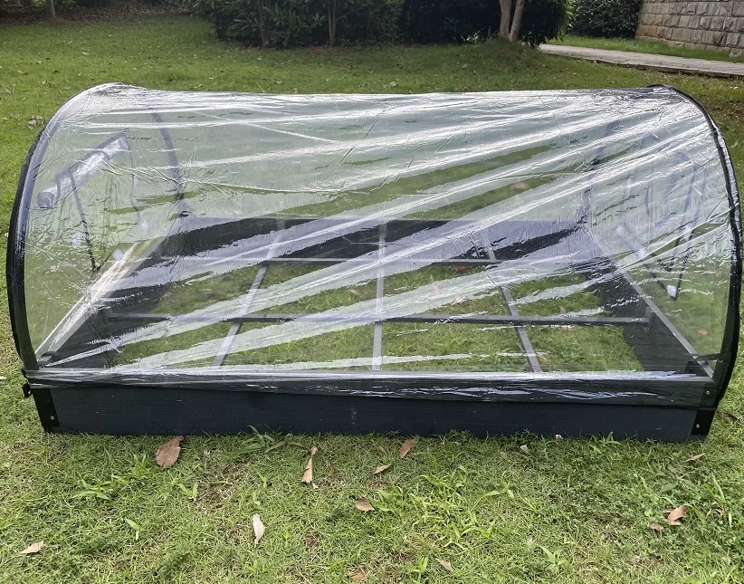 Jaalex Outdoor Wooden Waterproof Rectangular Garden Planter Bed Flexible Plastic Planting Box