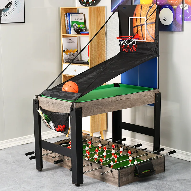 New indoor 5 in1multi game table for pool/soccer/ping-pong/basketball/hockey games