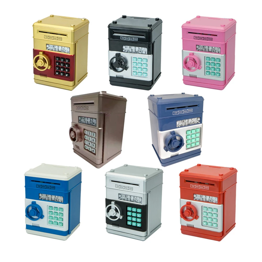 High Quality Plastic Money Box With Password Save Paper Money and Coin Mini Electric Atm Piggy Bank