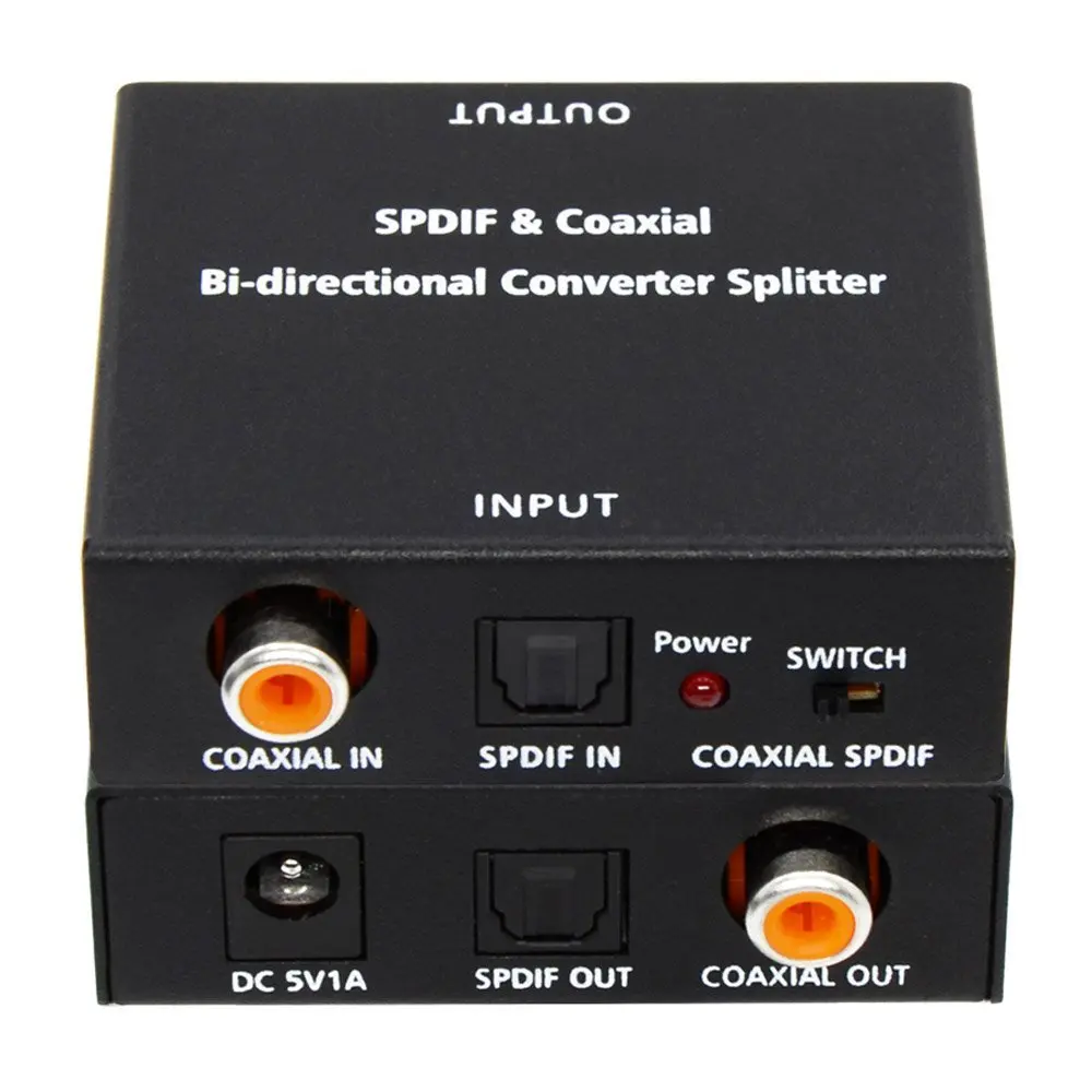 5.1 Audio Decoder Coaxial/Toslink DTS/AC3 to RCA Analog Digital Bi-Directional Converter