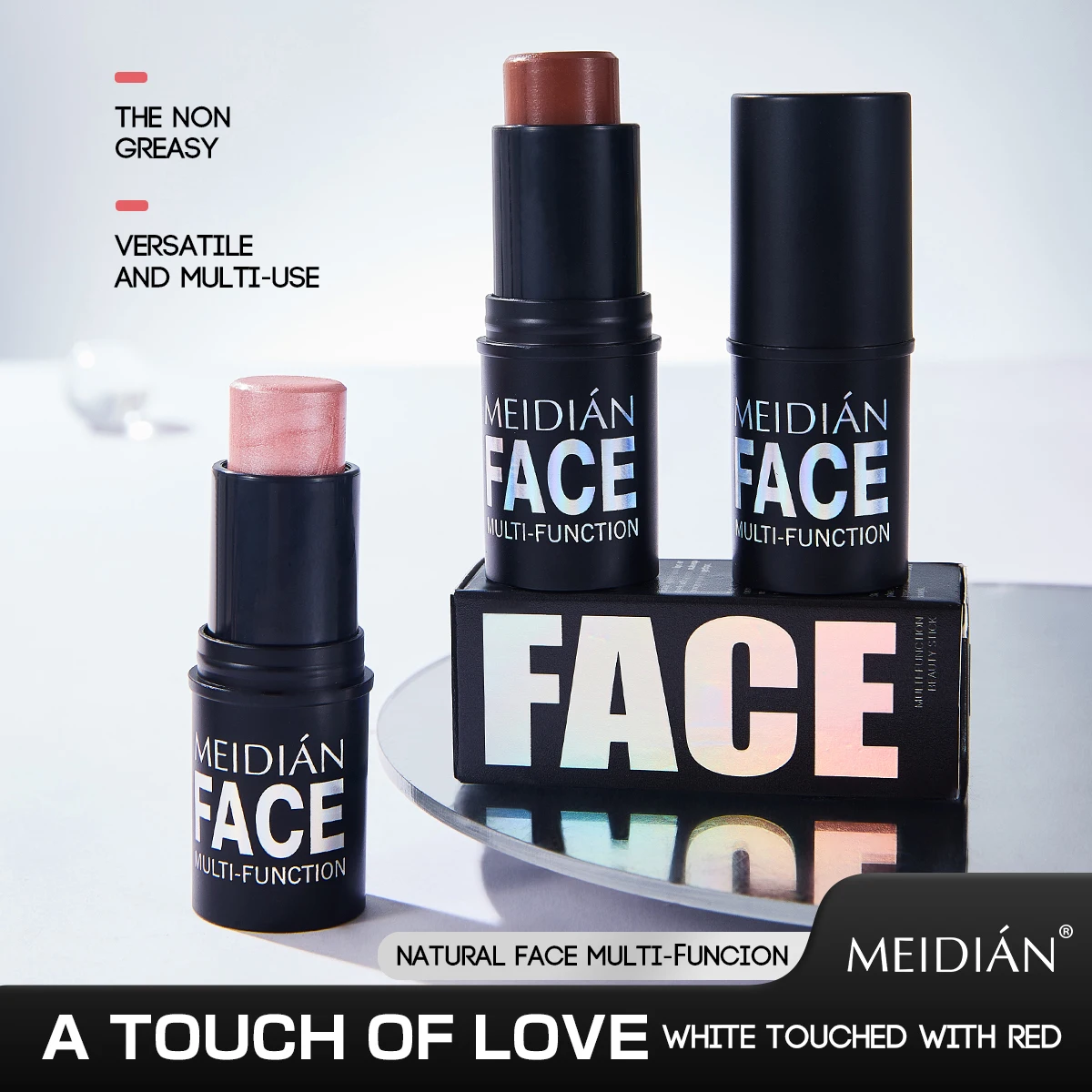 Wholesale cosmetic eyeshadow Makeup Blusher Moisturizing long lasting 6 colors cheek lip blush stick for lady face women beauty