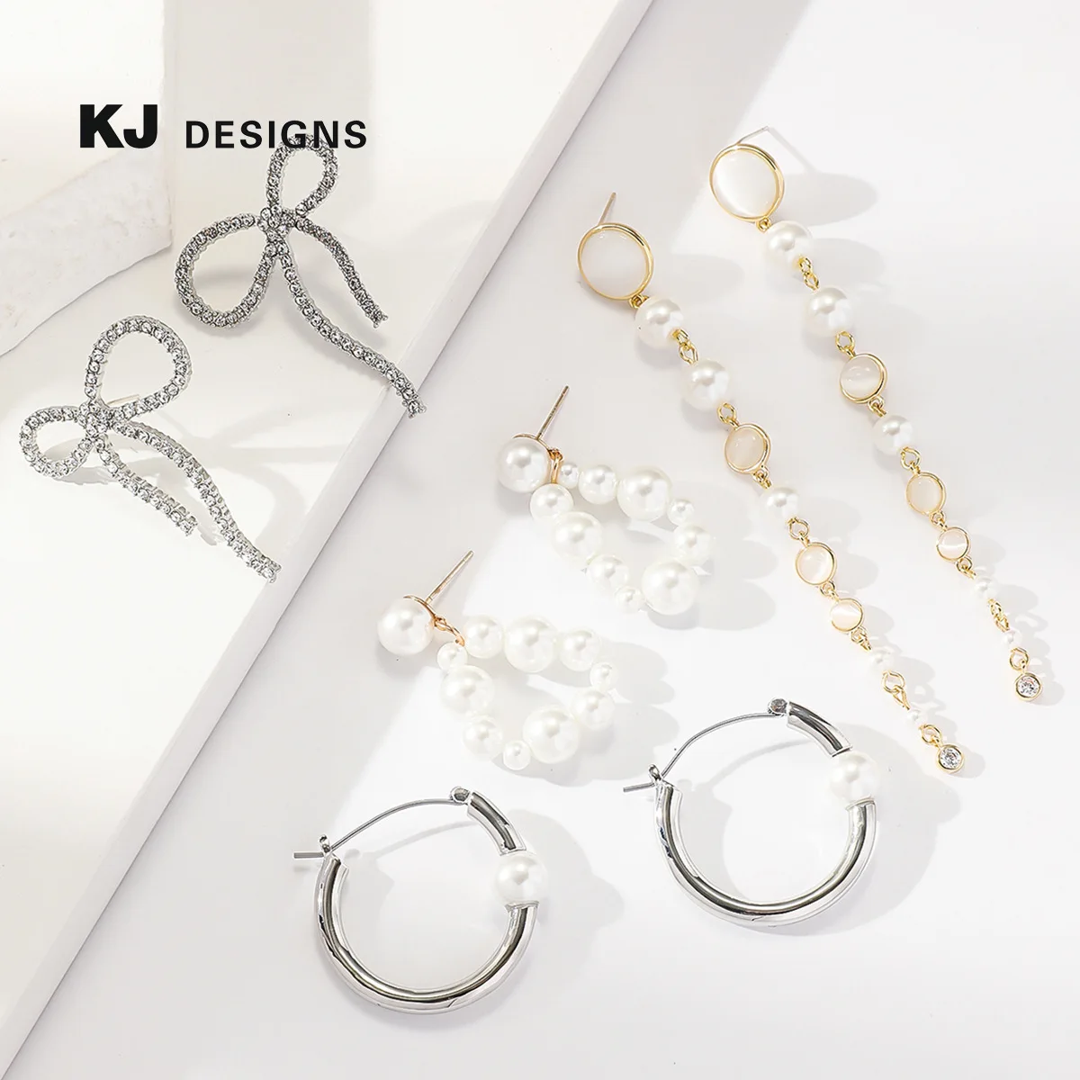 Korean Fashion Retro Multi-Bow Earrings Pearl Zircon S925 Silver Needle Earrings Gifts for Women to My Dauther