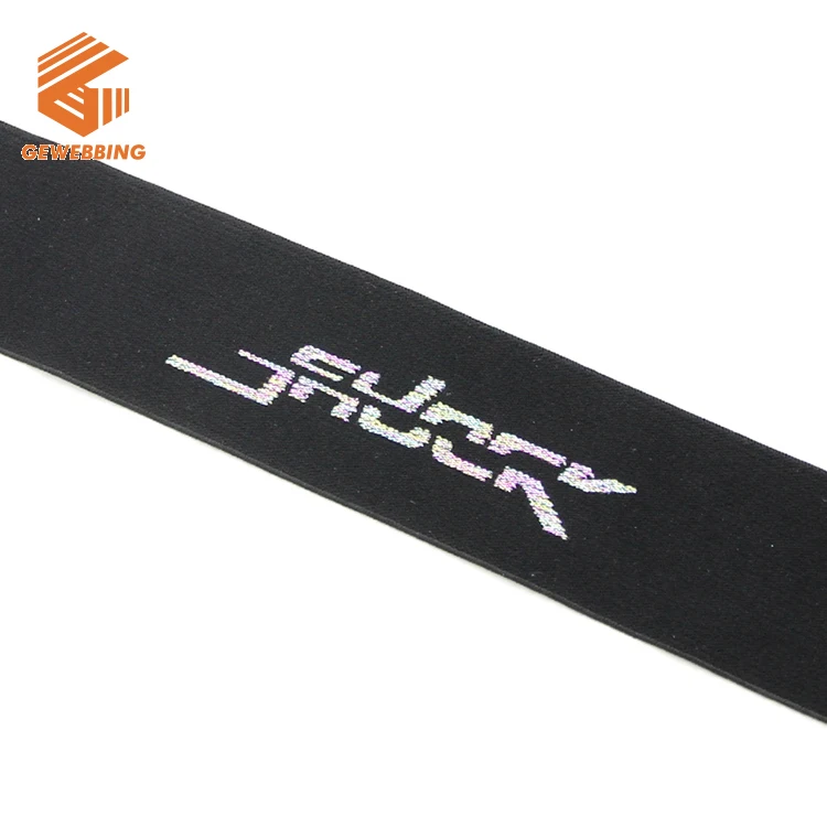Recycled Elastic Band Soft Recycled Polyamide Webbing 38mm 50mm Elastic Webbing Belt Jacquard Elastic Band With Logo