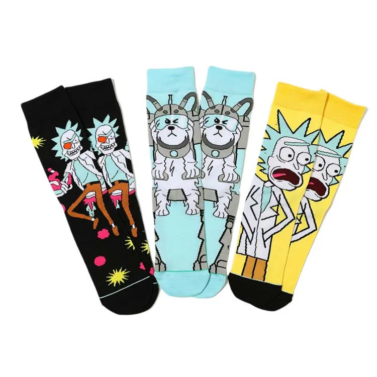 HY-1749 New 2023 Wholesale Men Socks Long tube Cotton Cartoon Man Stocking