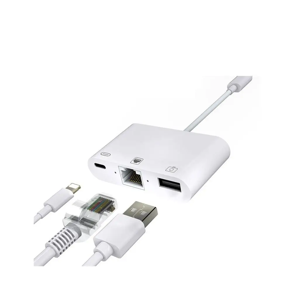 Кабель ethernet Light ning otg rj45 для apple iphone