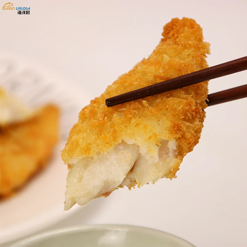 Shandong Ocean Village Food 2022 Cheap Price Raw Panko Coated Pollock Fillets Crumbed Whiting Fillets For Breakfast