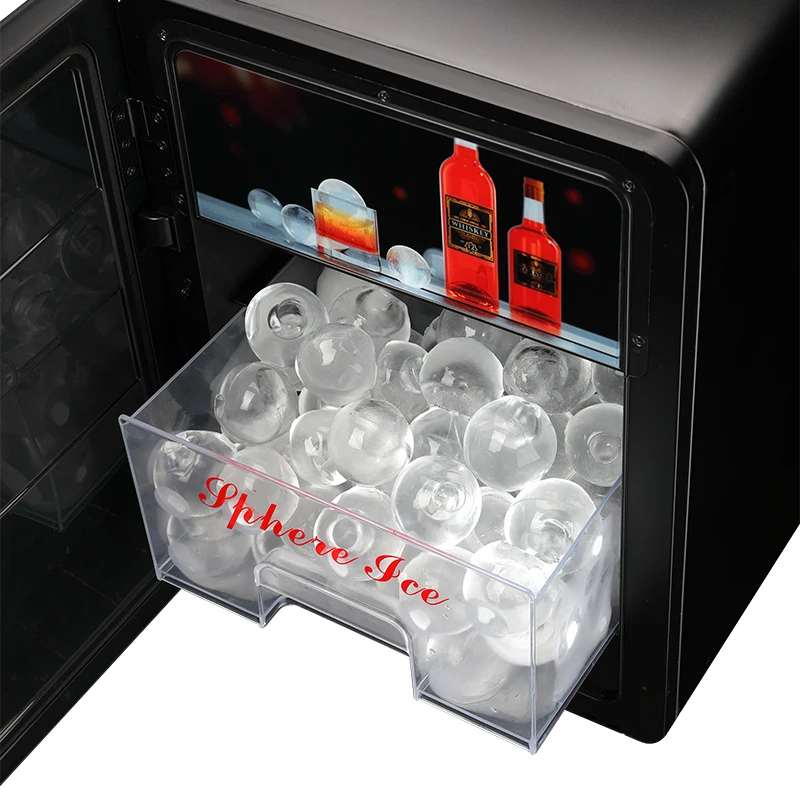 Automatic Commercial Round Ice Maker Machine Countertop Stainless Steel Energy Saving Sphere Ice Maker For Whiskey