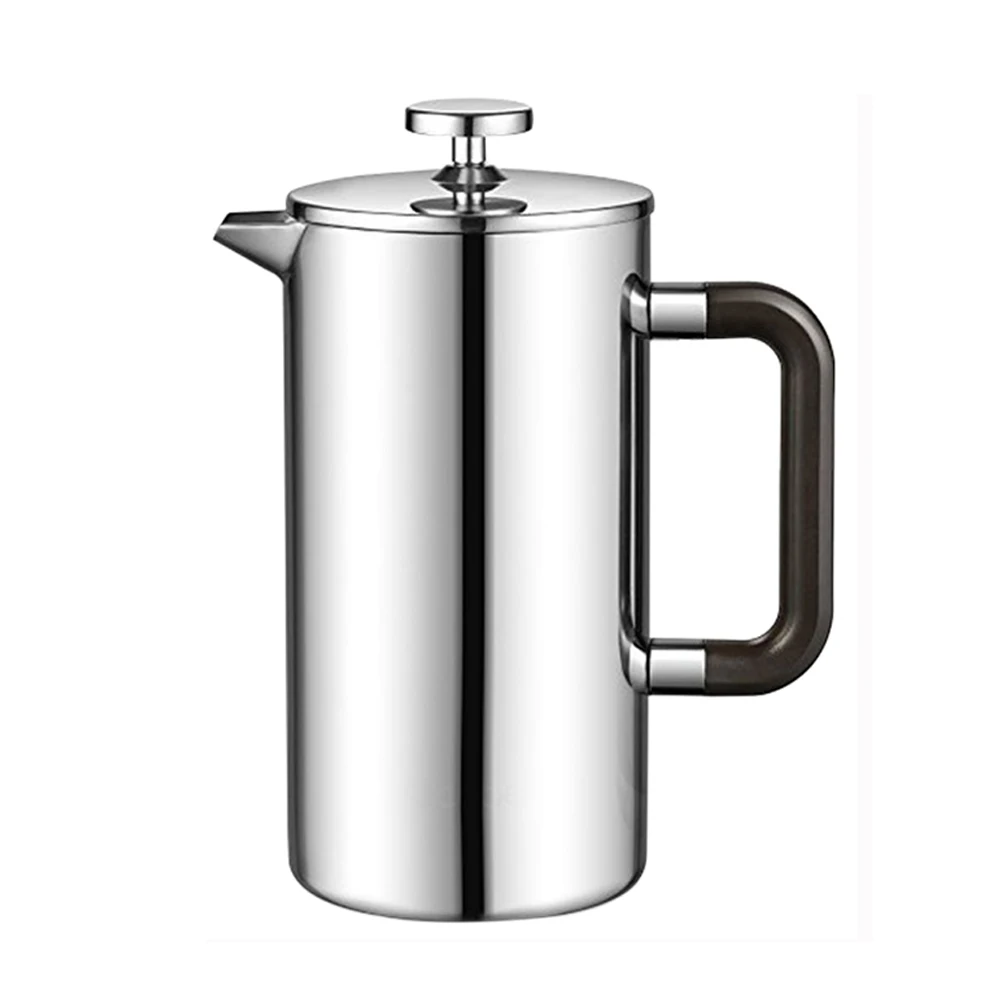 Eco-Friendly Double Wall Insulation French Press Coffee Maker Travel Camping Stainless Steel 304 Home Kitchen Use Customizable