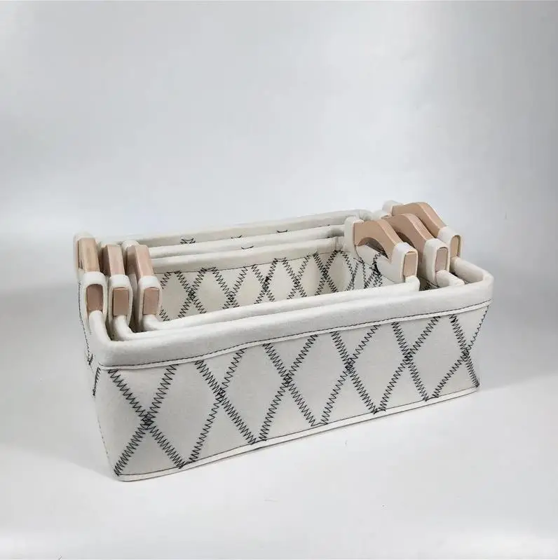 New Customized Fashion Collapsible felt storage box different size organizer sundries storage collection box