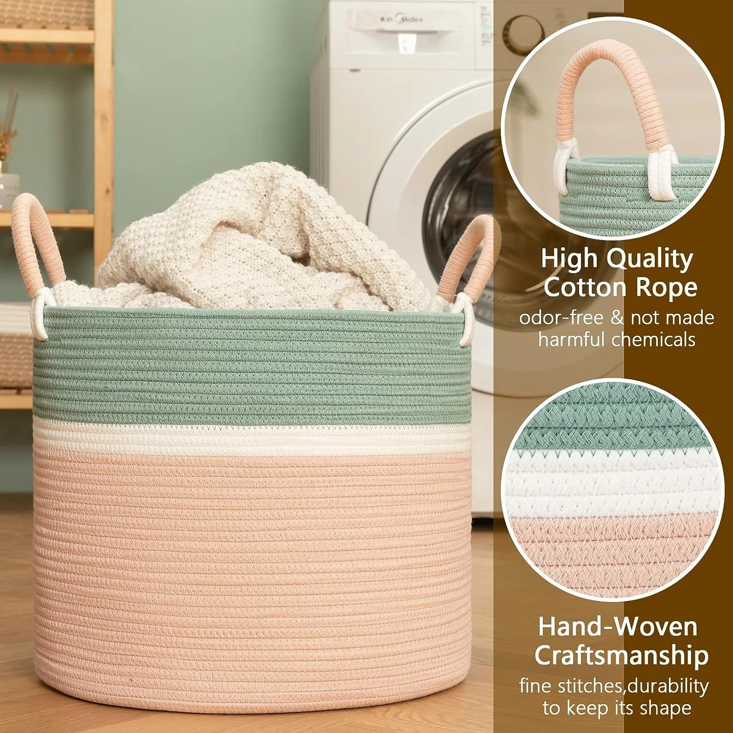 Wholesale Cotton Rope colorful Basket hot-selling Woven Blanket Children Baby Basket Nursery Kids Toy Organizer storage basket