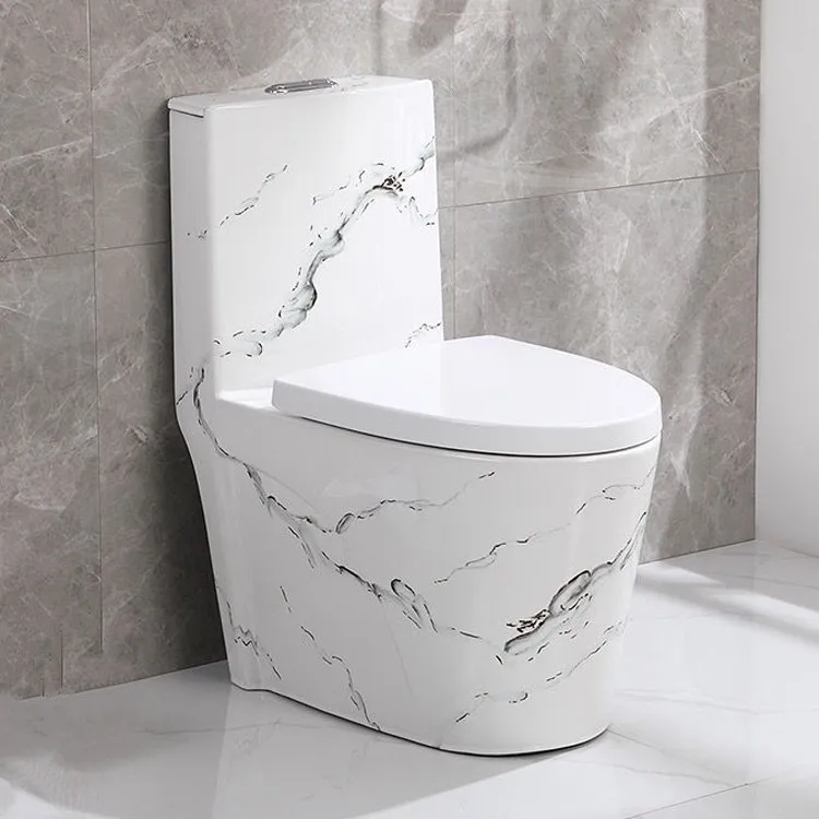 Luxury Commode Ceramic One Piece Bathroom WC Chinese Girl Toilet Marble Toilet Seat