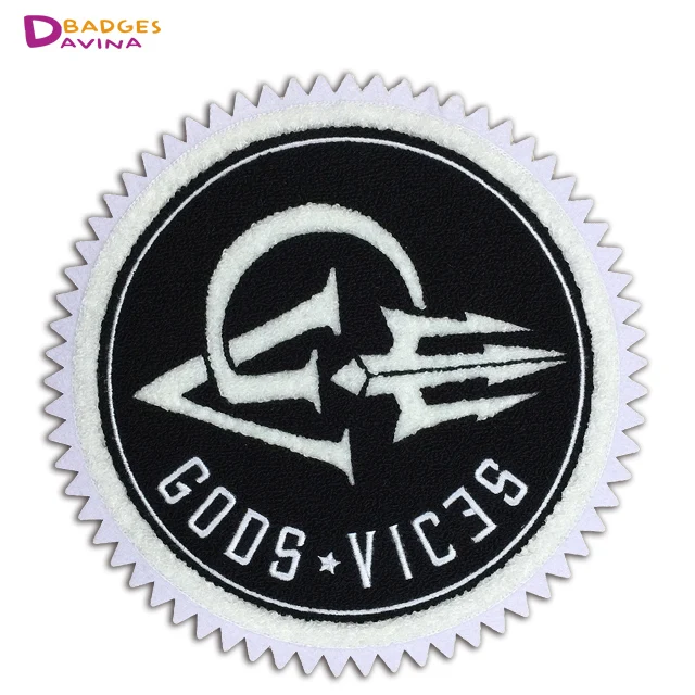 
Fashionable iron jean jacket patch embroidery hexagon towel hang tags for towels Competitive Price 