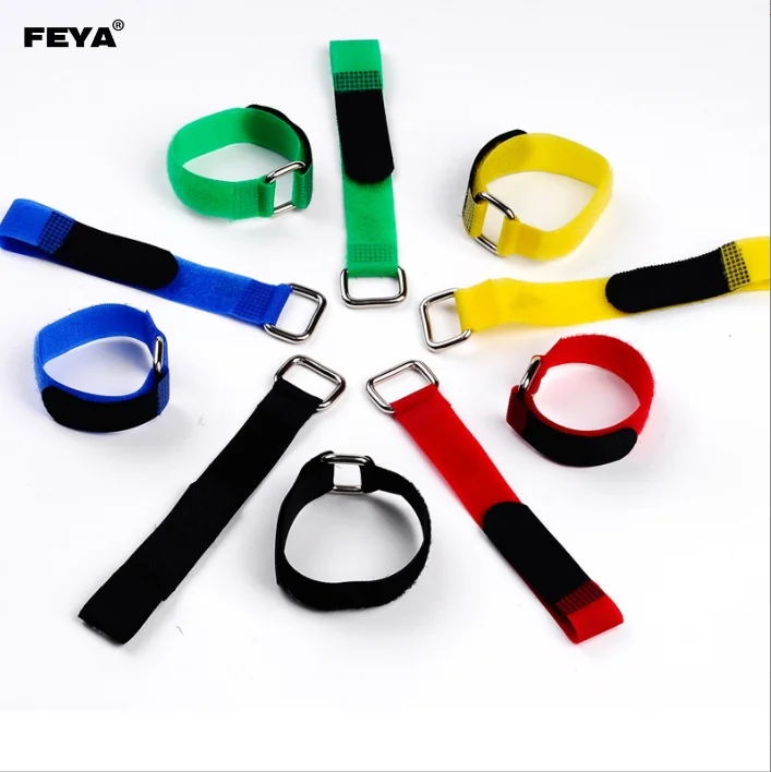 Hot Sale Colorful Velcroes Nylon Double Side Hook and Loop Cable Tie With Printed Logo