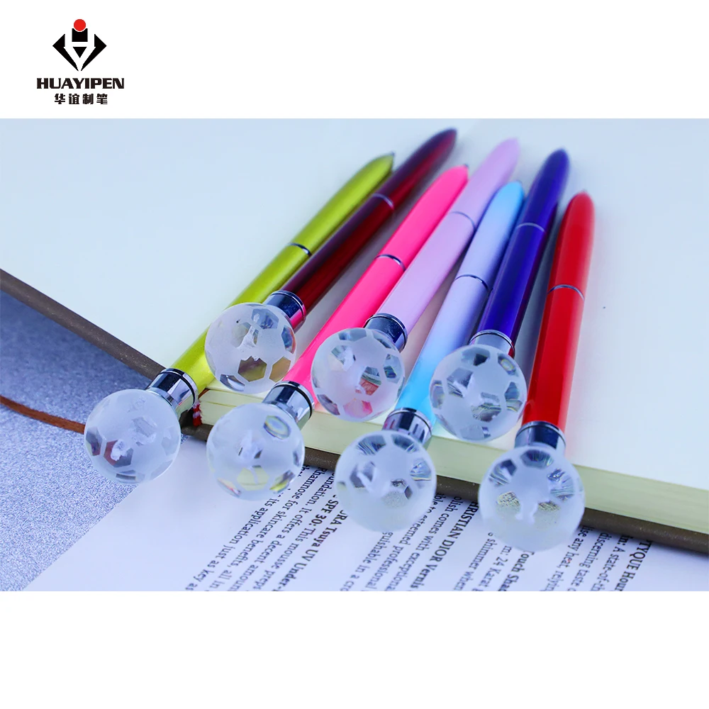 Fun Light Up Diamond Pen Led Ballpoint Writing Pens Colorful Light Led Diamond Metal Pens custom logo color