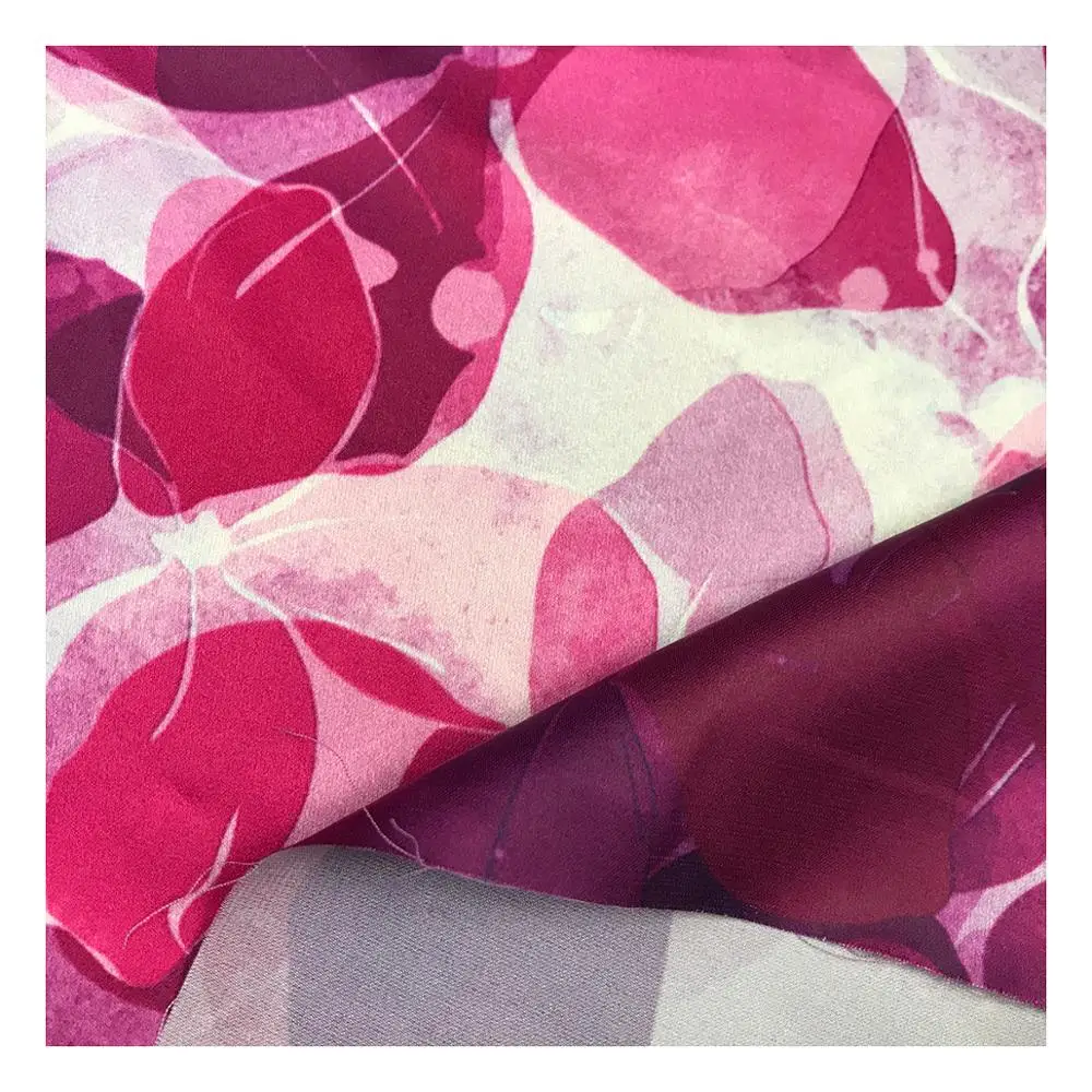 The factory outlet silk satin stretch with custom digital printing fabric for dresses